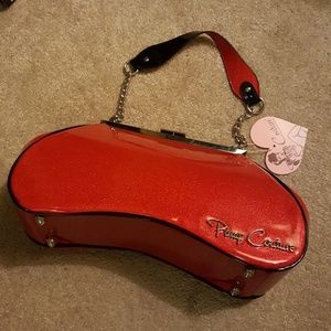 Pinup Girl Clothing Amoeba Red Glitter Handbag